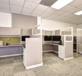 high_walled cubicles with glass and partition