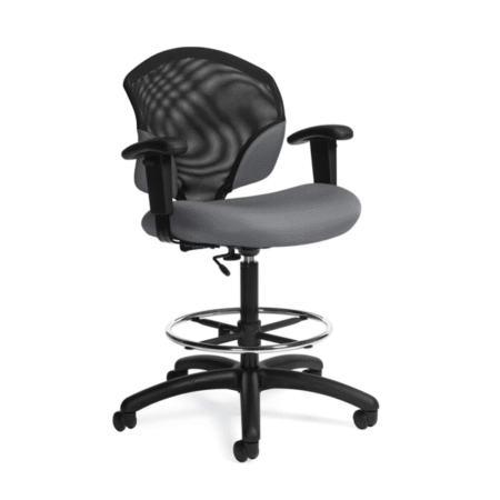 Global Tye 1922-6 Low Back Task Drafting Chair with Height Adjustable "T" Arms