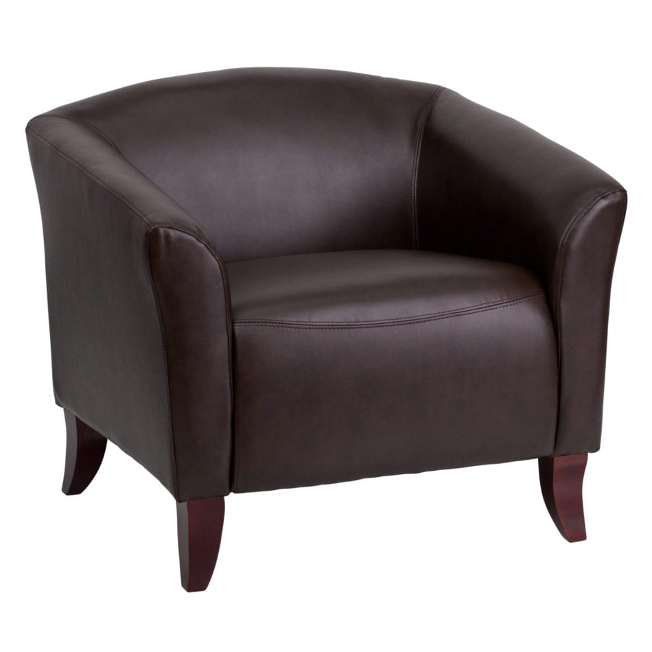 Hercules Imperial Series Brown Leather Reception Guest Chair