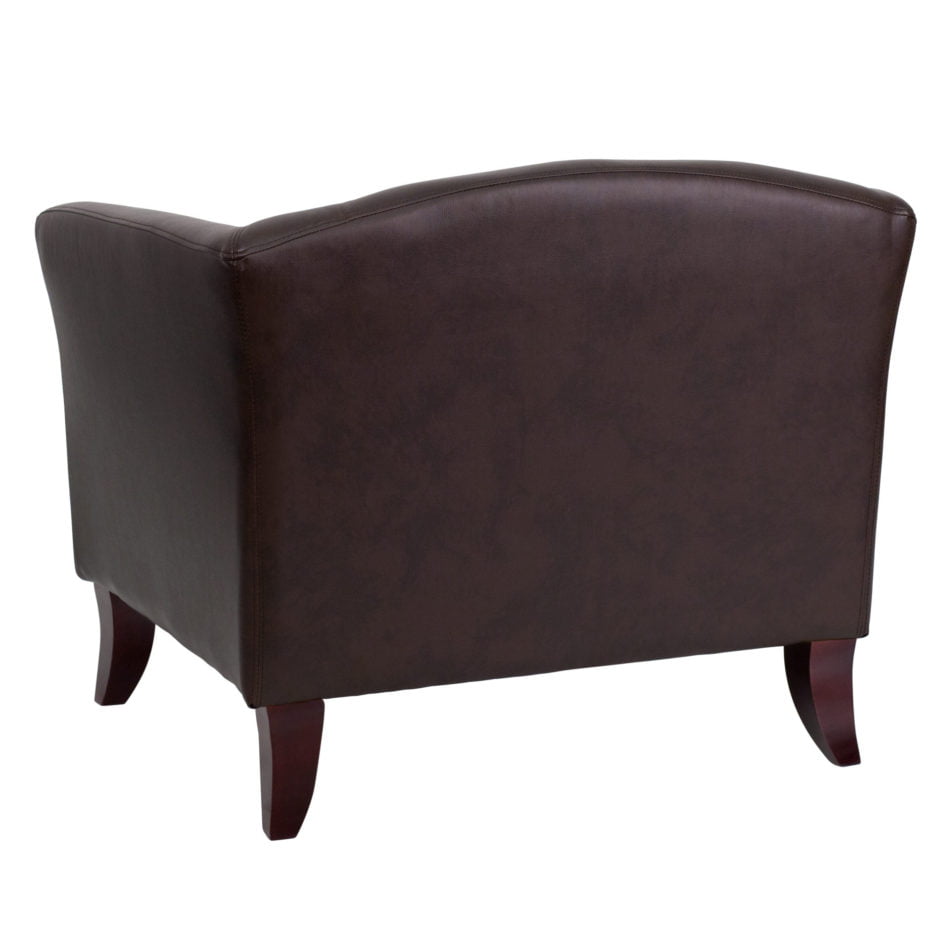 Hercules Imperial Series Brown Leather Reception Guest Chair