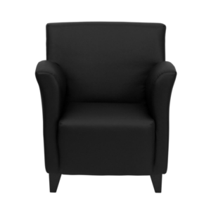 HERCULES Roman Series Black Leather Reception Chair