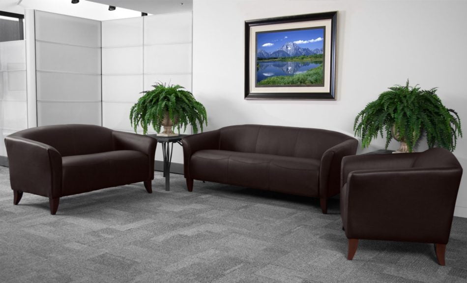 Hercules Imperial Series Brown Leather reception seating