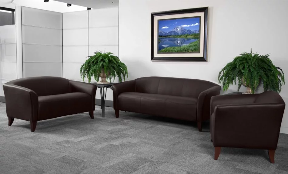 Hercules Imperial Series Brown Leather reception seating