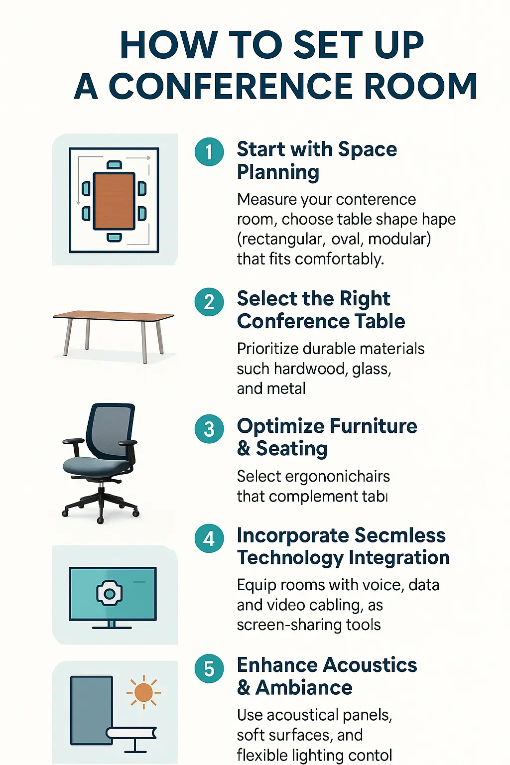 How to setup a conference room infographic