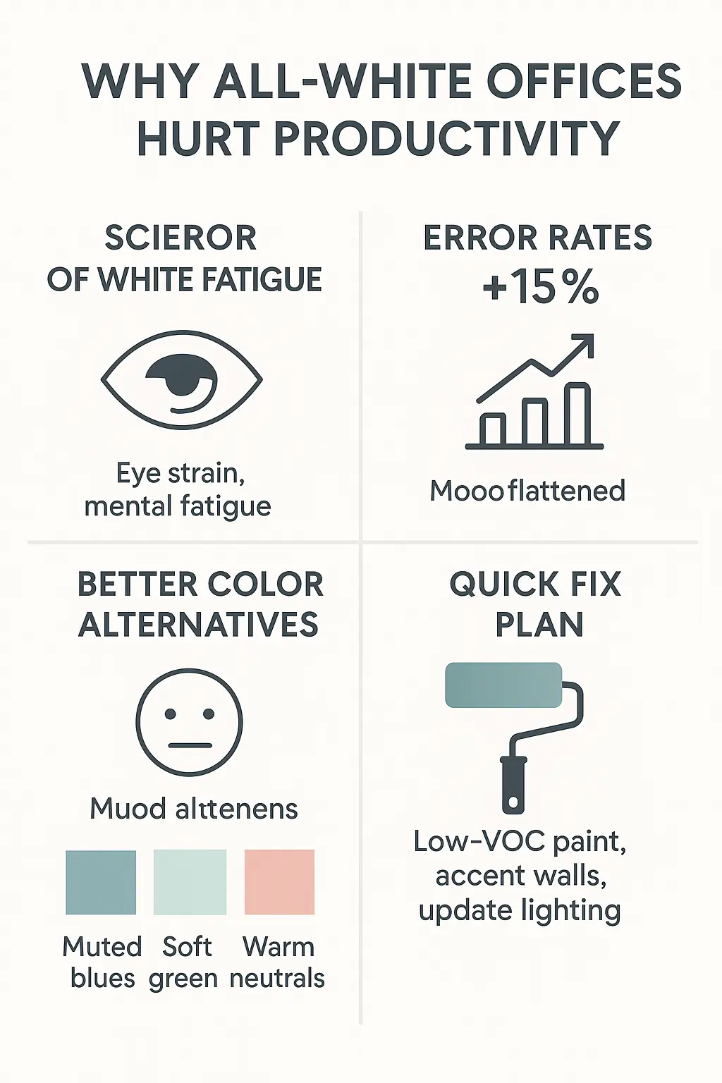 White Office Walls 5 Reasons They Undermine Productivity Infographic