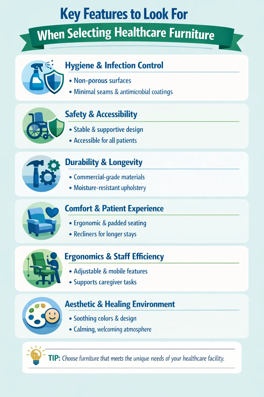 Key Features To Look For When Selecting Healthcare Furniture
