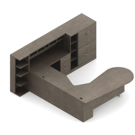 Island L-shaped (Right) Zira Laminate Typical With Wardrobe, Shelves And Overhead Storage