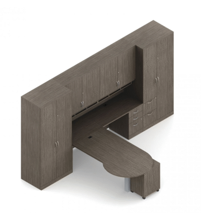 L-shaped Zira Laminate Typical With Wardrobe, Personal Tower And Filing Cabinets