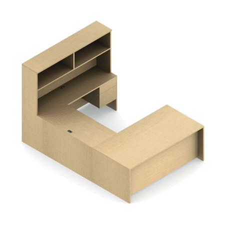 U-shaped Adaptabilities Typical With Credenza And Open Overhead Storage