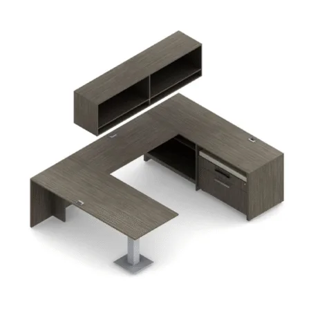 U-shaped Princeton Typical With Open Overhead Storage And Lateral File