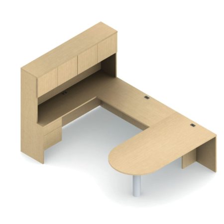 U-shaped Adaptabilities Typical With Credenza And Overhead Storage