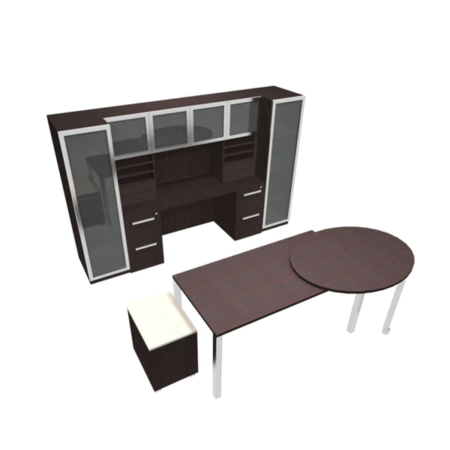 Verde Typical With Credenza, Storage Hutch And Storage Towers