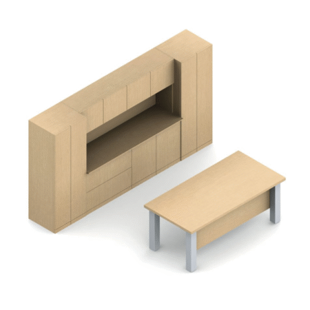 Traditional Dufferin Veneer and Laminate Typical With Table Desk, Personal / Storage Towers And Lateral File