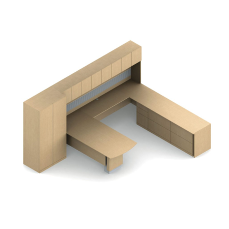 U-shaped Dufferin Veneer And Laminate Typical With Credenza, Storage Cabinet And Lateral Files