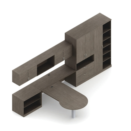 Island L-shaped (Left) Zira Laminate Typical With Wardrobe, Shelves And Overhead Storage