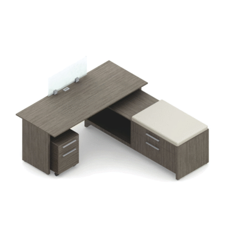 L-Shaped Princeton Typical With Credenza And File Cabinets