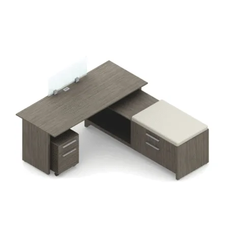L-Shaped Princeton Typical With Credenza And File Cabinets