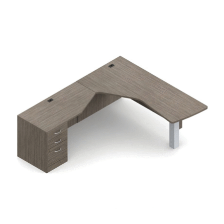 L-shaped Zira Laminate Typical With Delta Top Island And Lower Storage
