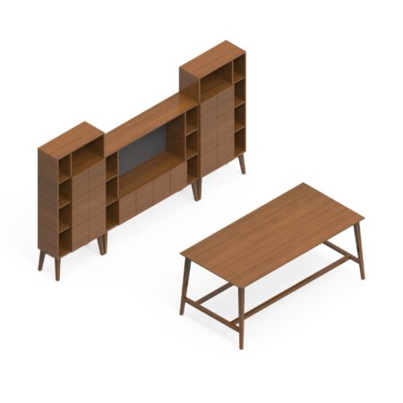 Modern Corby Executive Typical With Freestanding Collaboration Table And Freestanding Bookcase