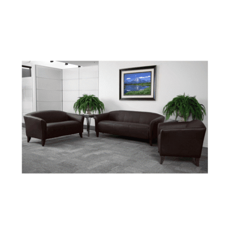 HERCULES Imperial Brown Leather Reception Set
