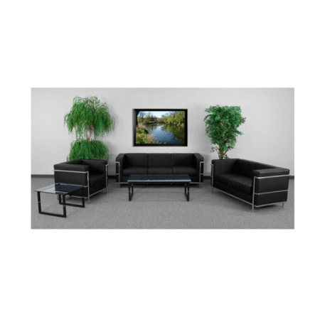 HERCULES Regal Series Black Leather Reception Set