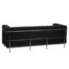 Modern Chrome and Black Leather reception sofa