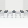 grey and white flip top training tables