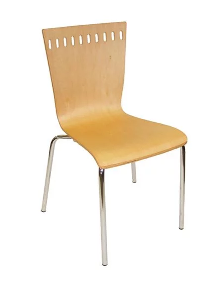 natural colored wood veneer cafe chair
