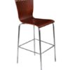 cherry colored wood veneer stool