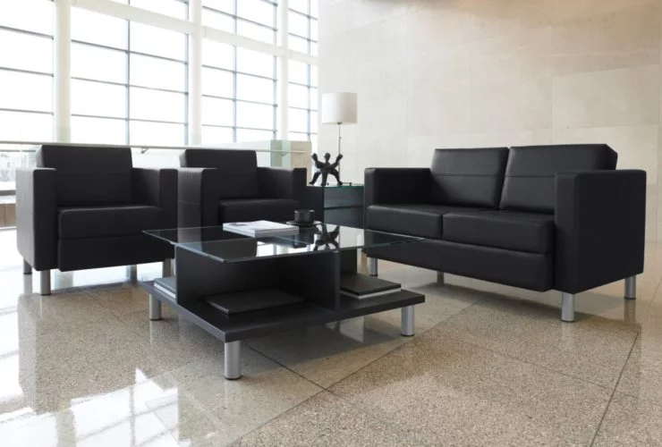 black modern reception tables