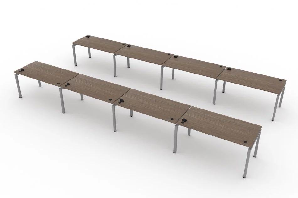 office benching with a medium brown top