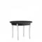 End Table, Polished Aluminum Legs, Wood Top (5486-W)