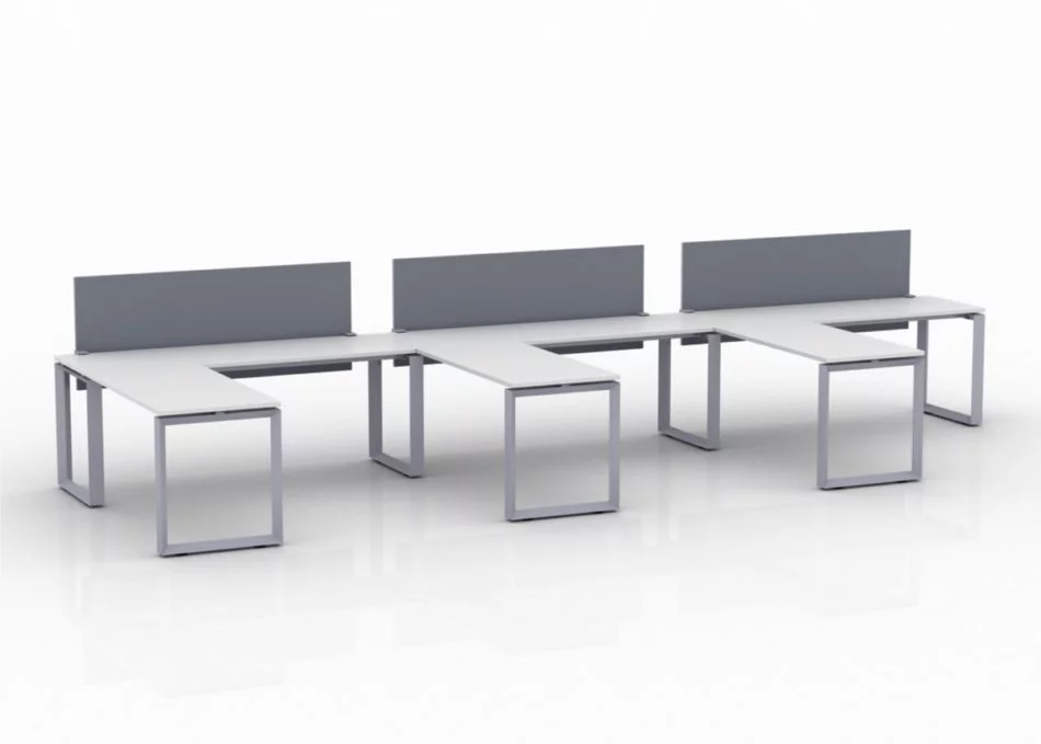 ICON 3-Pack Single Run Benching, three 42x24 inch returns jutting out. This is our 72x30 inch bench, model IC097.