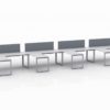 ICON 4-Pack Single Run Benching, four 42x24 inch returns jutting out. This is our 72x30 inch bench, model IC099.
