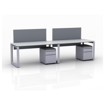 ICON Benching 2-Person Workspace, Pair of Workdesks, (Single Run)