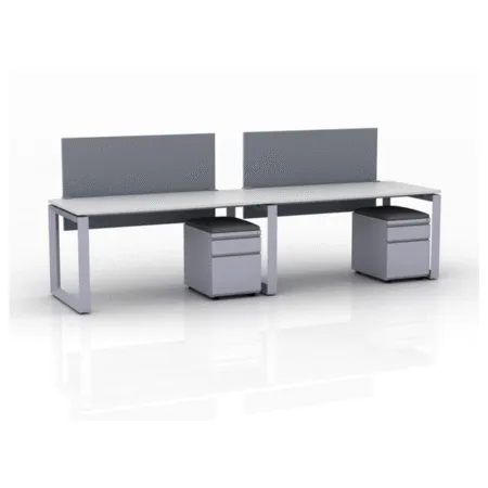 ICON Benching 2-Person Workspace, Pair of Workdesks, (Single Run)