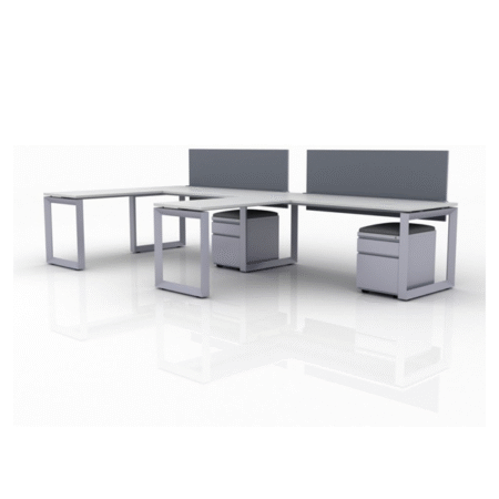 ICON Benching 2-Person Workstation with Twin 42" x 24" Returns