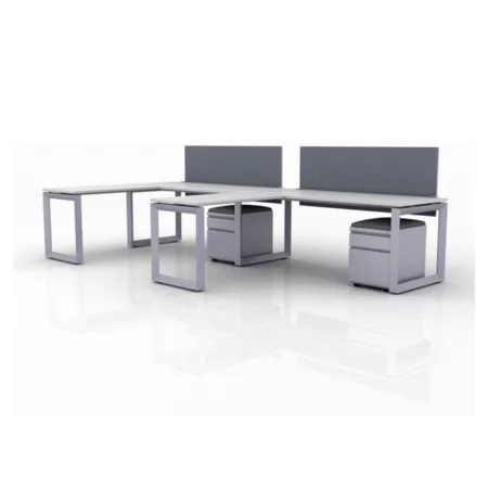 ICON Benching 2-Person Workstation with Twin 42" x 24" Returns