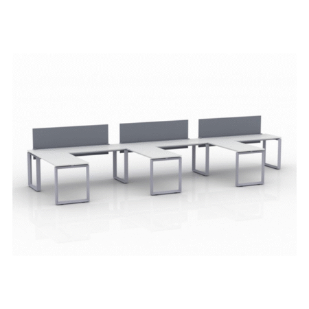 ICON Benching 3-Person Workstation with Three 42" x 24" Returns