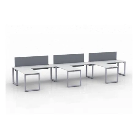 ICON Benching 3-Person Workstation with Three 42" x 24" Returns