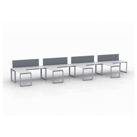 ICON Benching 4-Person Workstation with Four 42" x 24" Returns