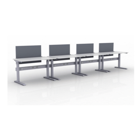 KINEX Adjustable Height Benching, 4-Person Workstation (Single Run)