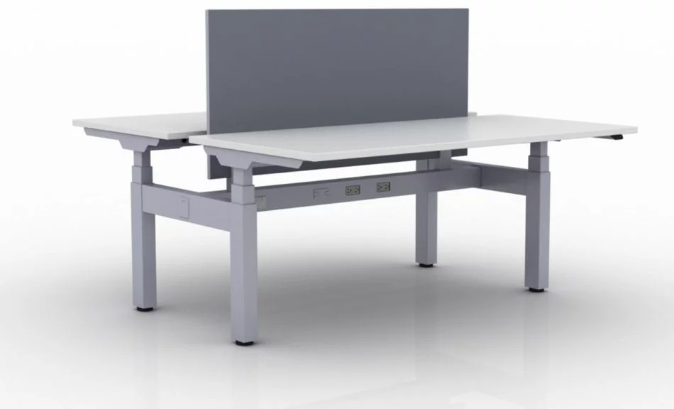 KINEX 2-Pack Double Run Benching, created with height adjustment in 2 stages. Model KN005 is 60x30 inches, and placed on a white background.