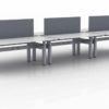 KINEX 6-Pack Double Run Benching, created with height adjustment in 2 stages. Model KN007 is 60x30 inches, and placed on a white background.