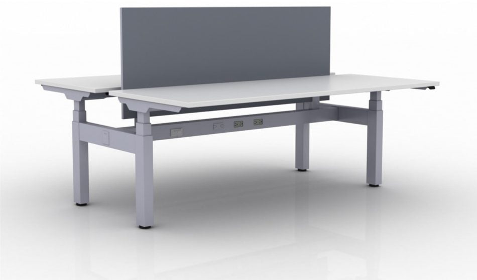 KINEX 2-Pack Double Run Benching, created with height adjustment in 2 stages. Model KN009 is 72x30 inches, and placed on a white background.