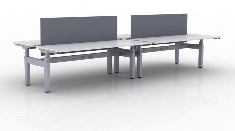 KINEX 4-Pack Single Run Benching, created with height adjustment in 2 stages. Model KN010 72x30 inches, and placed on a white background.