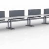 KINEX 4-Pack Single Run Benching, created with height adjustment in 2 stages. Model KN020 is 60x30 inches, and placed on a white background.