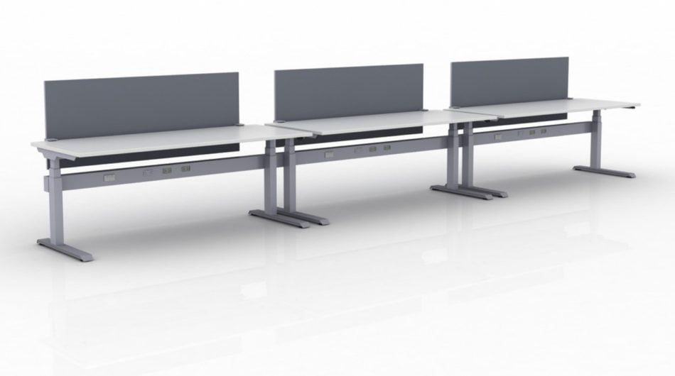 KINEX 3-Pack Single Run Benching, created with height adjustment in 2 stages. Model KN023 is 72x30 inches, and placed on a white background.