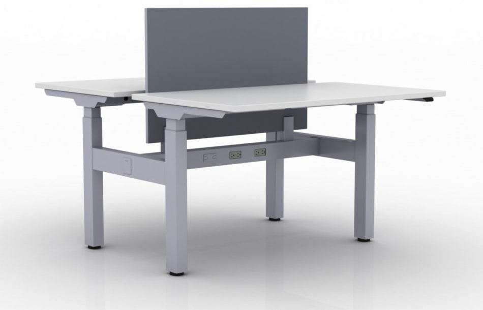 KINEX 2-Pack Double Run Benching, created with height adjustment in 3 stages. Model KN025 is 48x30 inches, and placed on a white background.