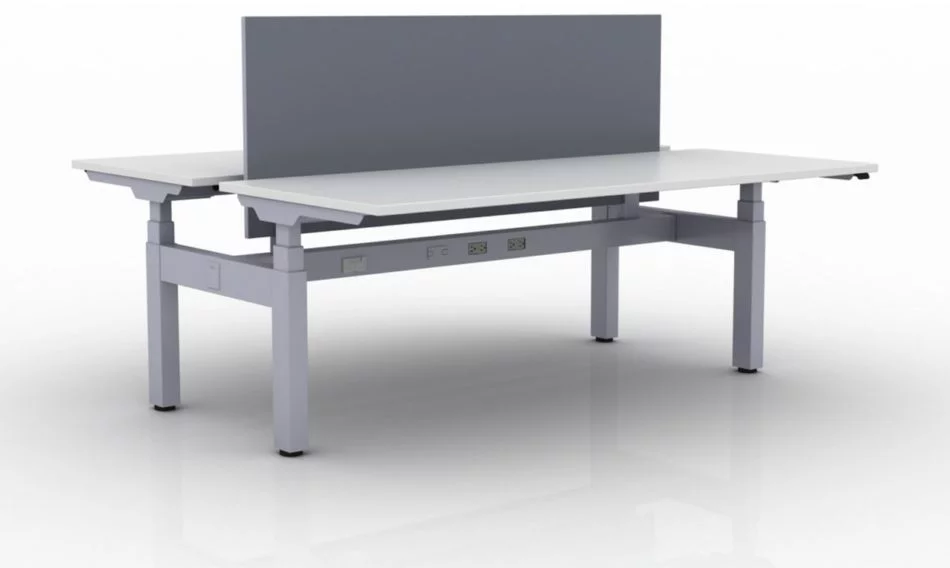 KINEX 2-Pack Double Run Benching, created with height adjustment in 3 stages. Model KN033 is 72x30 inches, and placed on a white background.